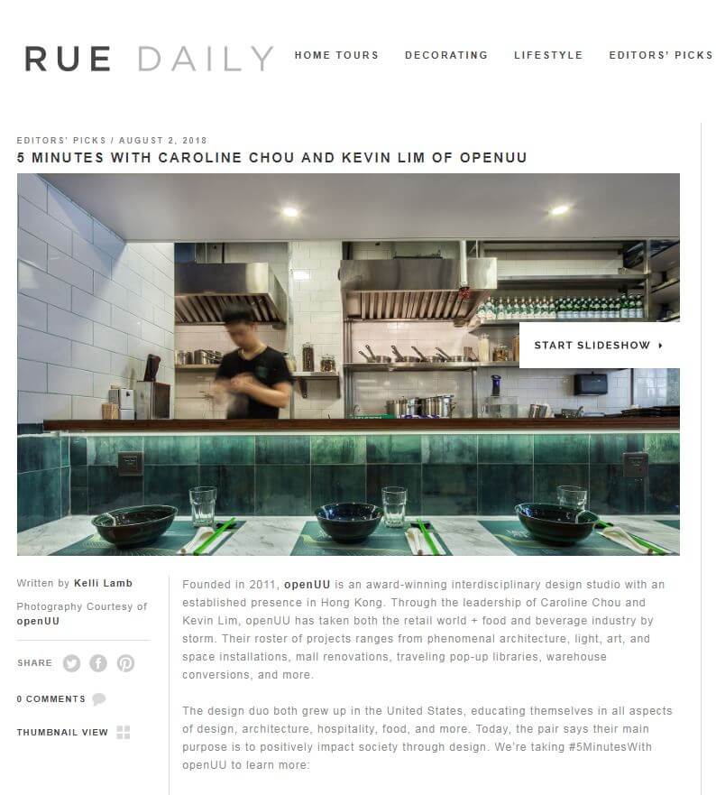 Rue Magazine: 5 Minutes with Caroline Chou and Kevin Lim of OPENUU
